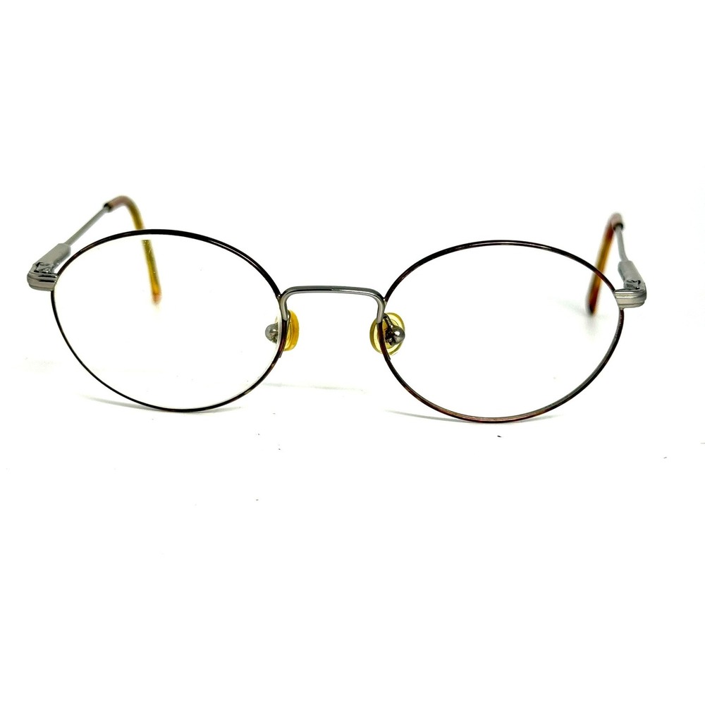 Safilo Elasta Vintage Oval Eyeglasses Gunmetal Tortoiseshell Made in Italy